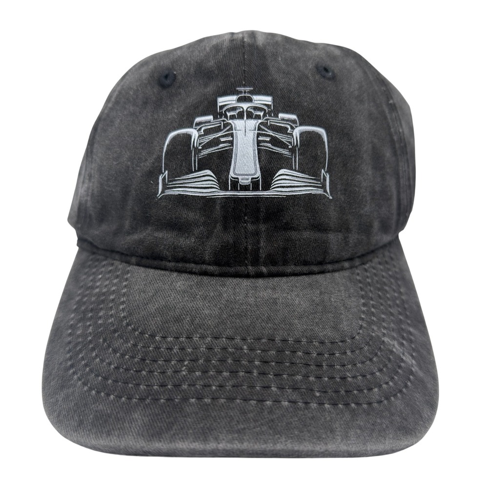 Formula 1 Race Car Embroidered Dad Hat Washed Black Cotton F1 Racing Cap